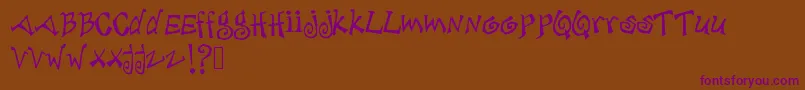 Debjagged Font – Purple Fonts on Brown Background