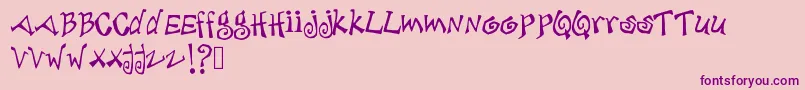 Debjagged Font – Purple Fonts on Pink Background
