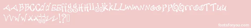 Debjagged Font – White Fonts on Pink Background