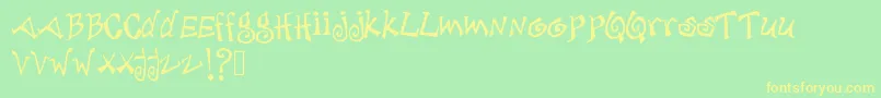 Debjagged Font – Yellow Fonts on Green Background