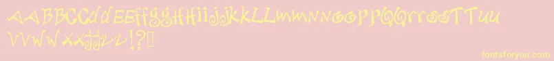 Debjagged Font – Yellow Fonts on Pink Background