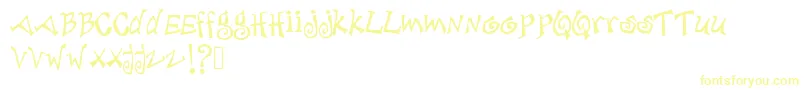 Debjagged Font – Yellow Fonts on White Background