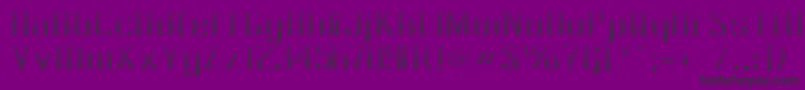 Pecot012-fontti – mustat fontit violetilla taustalla