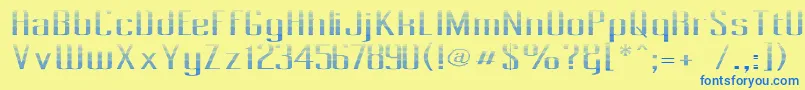 Pecot012 Font – Blue Fonts on Yellow Background