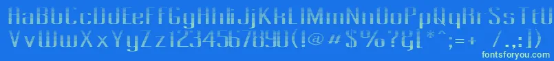 Pecot012 Font – Green Fonts on Blue Background