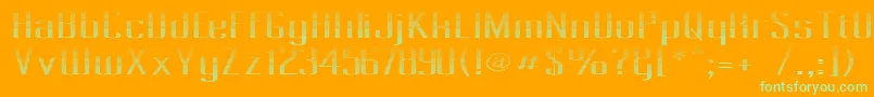 Pecot012 Font – Green Fonts on Orange Background