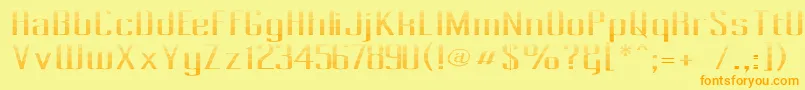 Pecot012 Font – Orange Fonts on Yellow Background