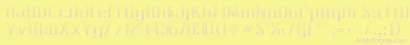 フォントPecot012 – ピンクのフォント、黄色の背景