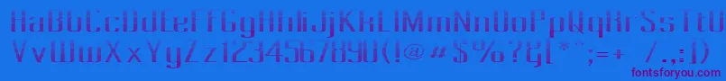 Pecot012 Font – Purple Fonts on Blue Background