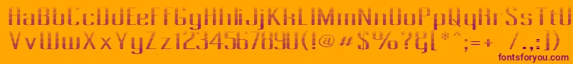 Pecot012 Font – Purple Fonts on Orange Background