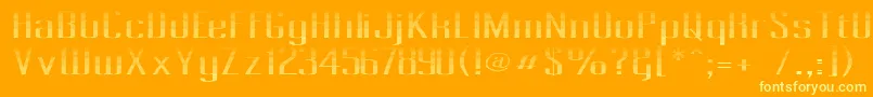 Pecot012 Font – Yellow Fonts on Orange Background