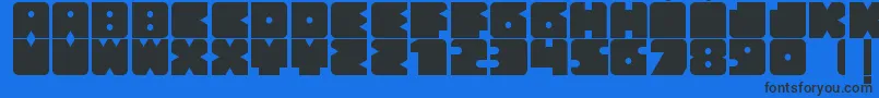 BlockerModular Font – Black Fonts on Blue Background