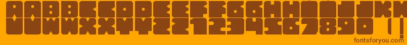 BlockerModular Font – Brown Fonts on Orange Background