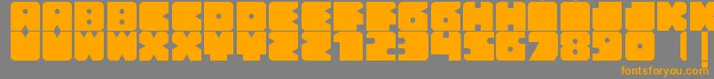 BlockerModular Font – Orange Fonts on Gray Background