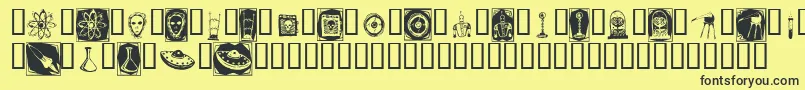Docnb-fontti – mustat fontit keltaisella taustalla