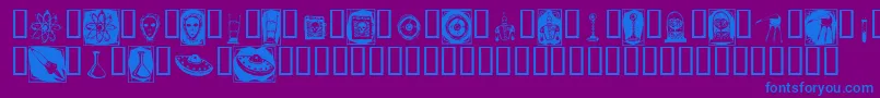 フォントDocnb – 紫色の背景に青い文字