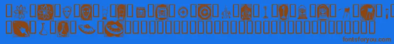 Docnb Font – Brown Fonts on Blue Background