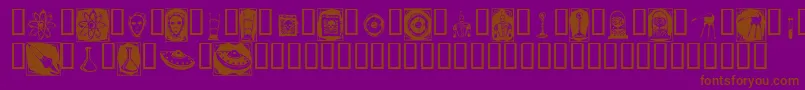 Docnb-fontti – ruskeat fontit violetilla taustalla