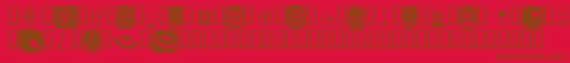 フォントDocnb – 赤い背景に茶色の文字