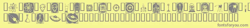 Docnb-fontti – harmaat kirjasimet keltaisella taustalla