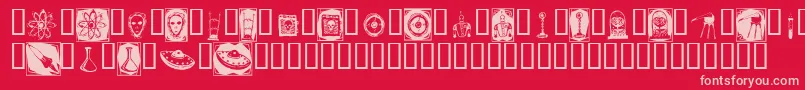 Docnb-fontti – vaaleanpunaiset fontit punaisella taustalla