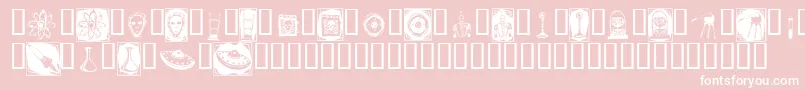 Docnb-Schriftart – Weiße Schriften auf rosa Hintergrund