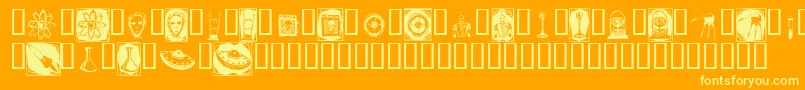 Docnb Font – Yellow Fonts on Orange Background