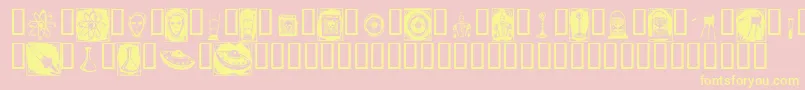 Fonte Docnb – fontes amarelas em um fundo rosa