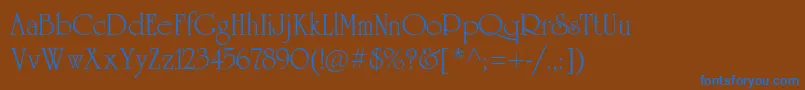 Universityromanstd Font – Blue Fonts on Brown Background