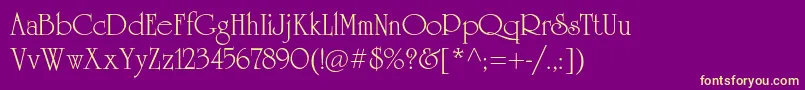 Universityromanstd Font – Yellow Fonts on Purple Background