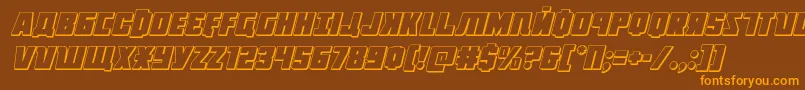 Octoberguard3Dital Font – Orange Fonts on Brown Background