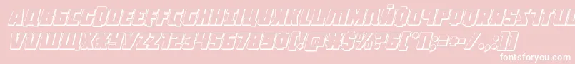 Octoberguard3Dital-Schriftart – Weiße Schriften auf rosa Hintergrund