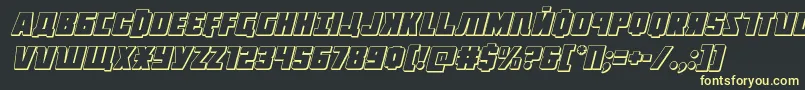 Octoberguard3Dital Font – Yellow Fonts on Black Background