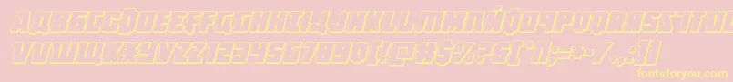 Octoberguard3Dital Font – Yellow Fonts on Pink Background