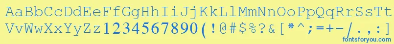 フォントSimplifiedArabicFixed – 青い文字が黄色の背景にあります。