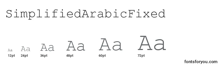 Größen der Schriftart SimplifiedArabicFixed