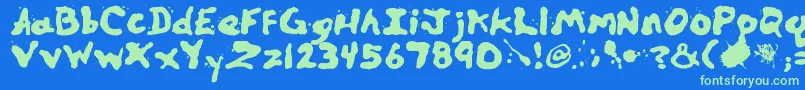 Zill Font – Green Fonts on Blue Background