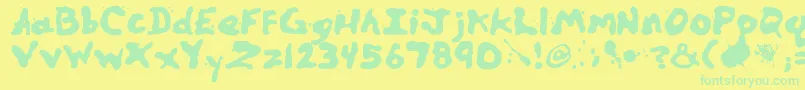 Zill Font – Green Fonts on Yellow Background