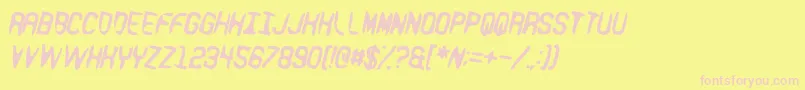 R Font – Pink Fonts on Yellow Background