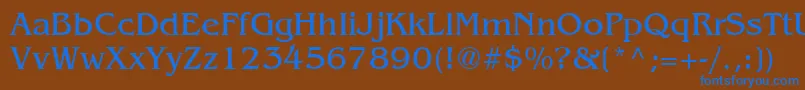 フォントBangkok – 茶色の背景に青い文字