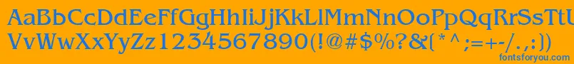 フォントBangkok – オレンジの背景に青い文字