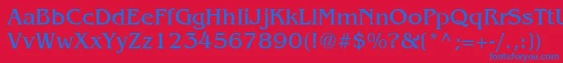 フォントBangkok – 赤い背景に青い文字