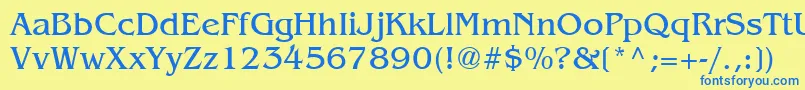 Bangkok Font – Blue Fonts on Yellow Background