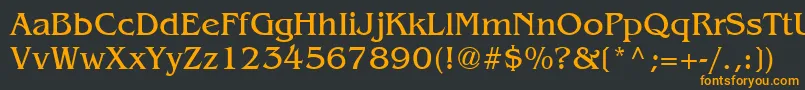 フォントBangkok – 黒い背景にオレンジの文字