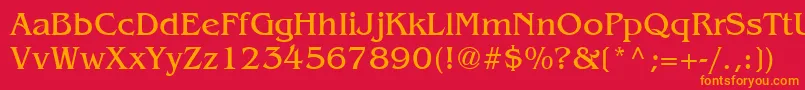 フォントBangkok – 赤い背景にオレンジの文字