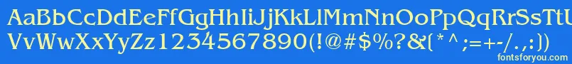 フォントBangkok – 黄色の文字、青い背景