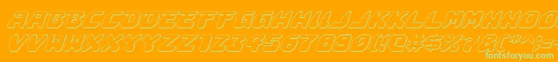 Astropolis3DItalic Font – Green Fonts on Orange Background