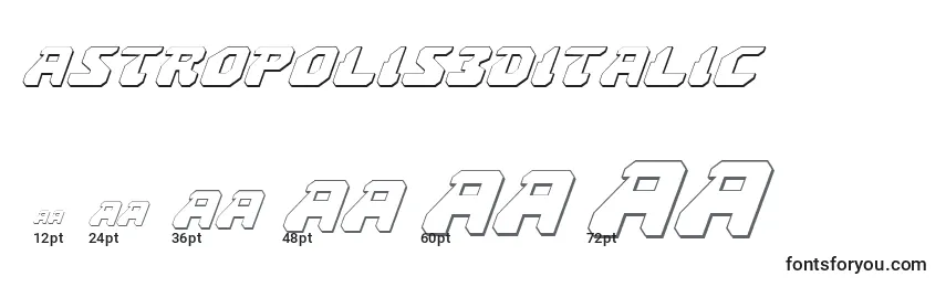 Astropolis3DItalic Font Sizes