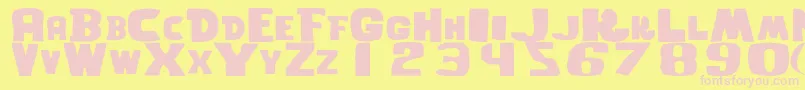 GhostwordsRegular Font – Pink Fonts on Yellow Background