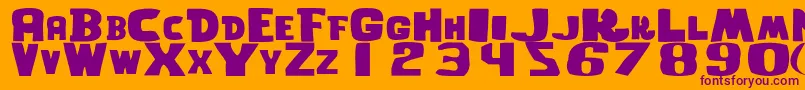 フォントGhostwordsRegular – オレンジの背景に紫のフォント